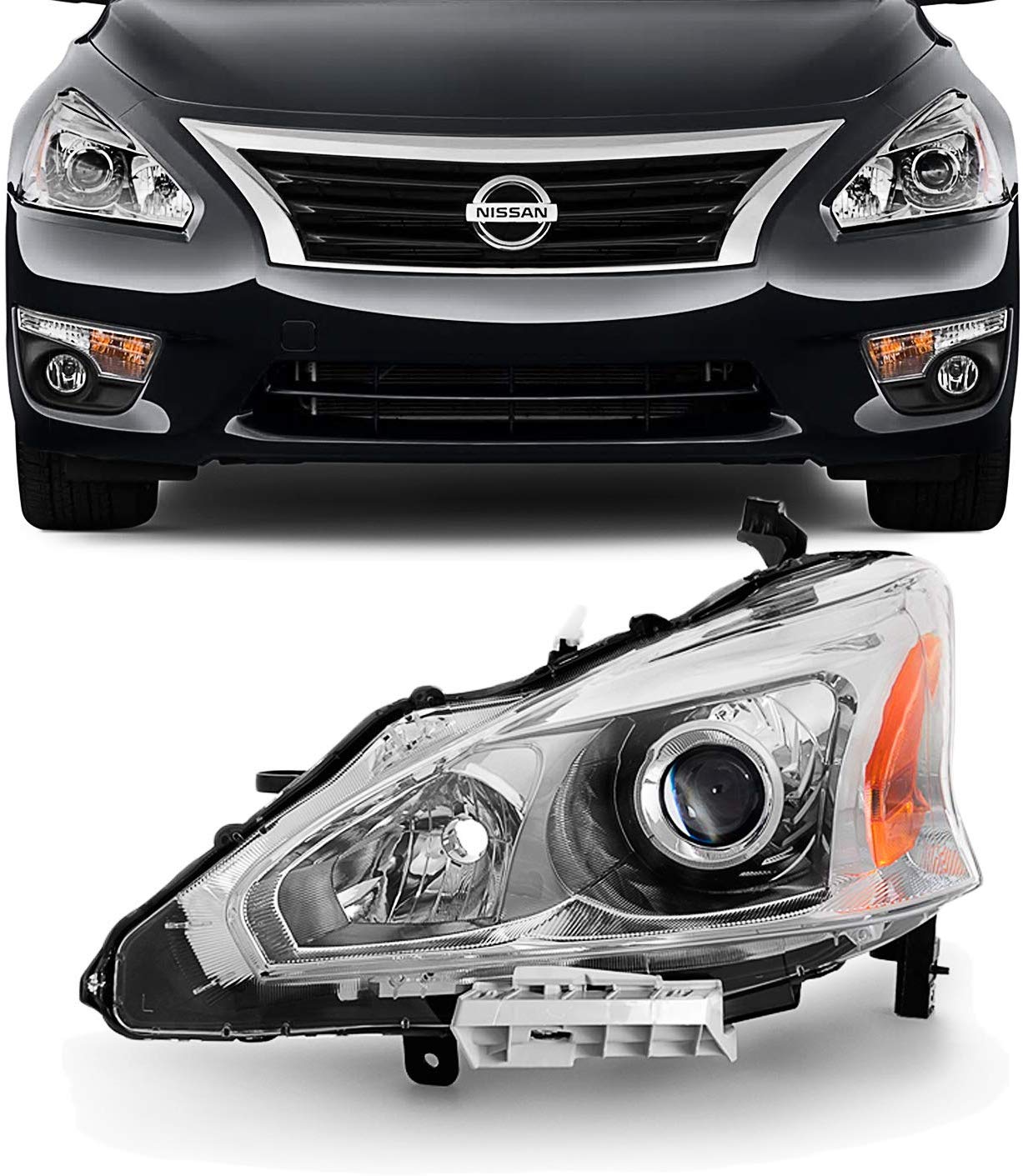 For 13-15 Altima 4 Doors Sedan Halogen Type Headlight Front Lamps Driver Left Side Direct Replacement