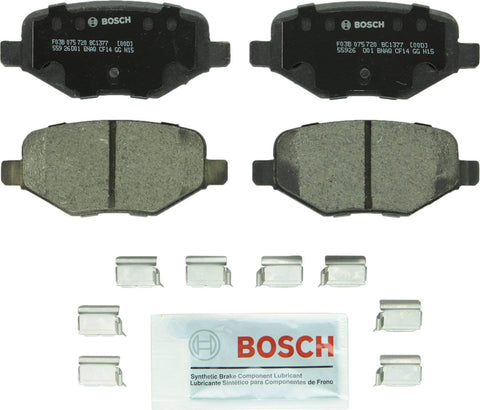 Bosch BC1377 QuietCast Premium Ceramic Disc Brake Pad Set For: Ford Edge, Explorer, Flex, Taurus, Police Interceptor Utility; Lincoln MKS, MKT, MKX, Rear