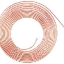 Copper Brake Line Hose Tubing Coil Roll- Fuel Line Tube Coil Transmission Line Tube Oil Brake Hose, Clutch Hose, Brake Copper Pipe with fittings (25 Ft 3/16" + 25 Ft 1/4")