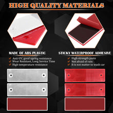 Rustark 60 Pcs Red and White Plastic Rectangular Stick-on Car Reflector Sticker Universal Conspicuity Safety Warning Plate Adhesive Reflective for Car Boat (30 Pcs White and 30 Pcs Red)