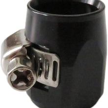 Flexible Rubber Hose Pipe Clamps - 6an Hose Finisher Clamp with Screw Band for 3/8 Fuel Line Hose, 4Pcs/Pack Black Hose Connectors, Great for Fuel/Oil/Diesel/Gas/Air and Water Hose Tube