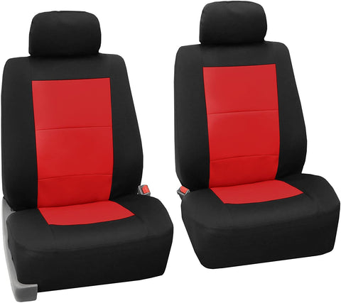 FH Group FB085102 Premium Waterproof Seat Covers (Red) Front Set – Universal Fit for Cars Trucks & SUVs