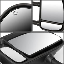 Replacement for Super Duty Black Heated Power Smoked Signal Extendable Towing Side+Circle Blind Spot Mirror