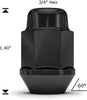 White Knight 1707SBK-20AM Black Chrome M12x1.50 Bulge Acorn Lug Nut, 20 Pack