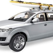 AA-Racks Steel Jetty Saddle Rack for Kayak Carrier Canoe Boat Paddle Board Surfboard Roof Top Mount on Car SUV Truck Crossbar with Ratchet Lashing Straps