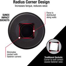 Sunex 2300, 1/2" Drive, Universal Impact Joint, Cr-Mo Steel, Radius Corner Design, Flexible, Meets ANSI Standards