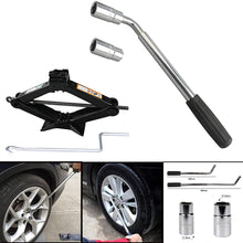 DICN Universal Extendable Lug Wrench (17/19/21/23MM) + 2 Ton Scissor Jack Hand Screw Spare Tire Repair Tool Kit for Cars Vans Trucks Trailers