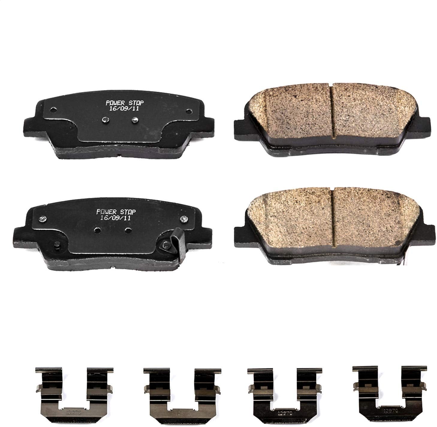 Power Stop 17-1284, Z17 Rear Ceramic Brake Pads with Hardware