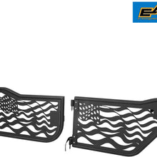 EAG US Flag 4 Tubular Door with Reflection Mirror Fit for 07-18 Jeep Wrangler JK 4 Door Only