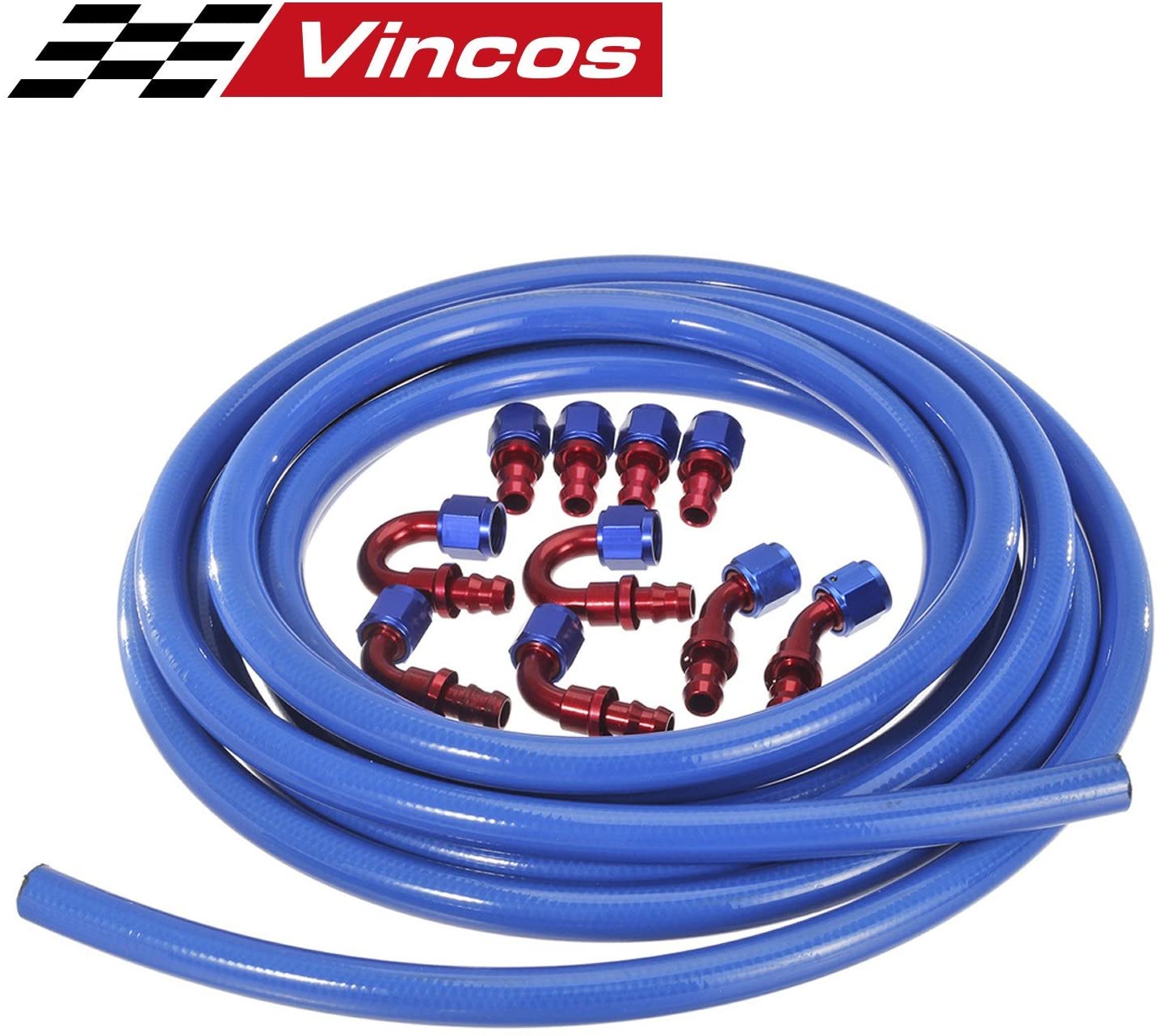 20 Ft 8AN AN 8 Push Lock Oil Gas Fuel Hose + 10pcs AN 8 Hose Fitting Kit