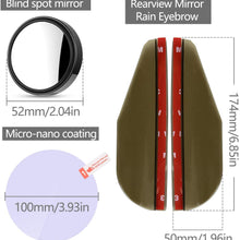Homesprit 2 Pack Blind Spot Mirror, 2" Round HD Glass Convex Rear View, 360°Rotate Adjustable Wide Angle Rear View Mirror for All Universal Vehicles Car