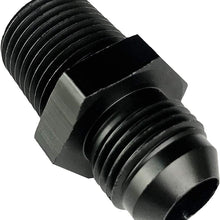 8AN Flare to 3/8 NPT Male Pipe Adapter Fuel Hose Fittings Aluminum AN8-3/8" Straight Black