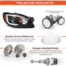 For 2006-07 Subaru Impreza LED Daytime Running Lamp Strip Projector Headlights Black Housing Clear Lens Full Set