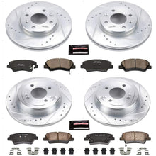 Power Stop K6509 Front & Rear Brake Kit with Drilled/Slotted Brake Rotors and Z23 Evolution Ceramic Brake Pads