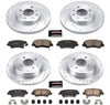 Power Stop K6509 Front & Rear Brake Kit with Drilled/Slotted Brake Rotors and Z23 Evolution Ceramic Brake Pads