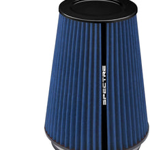 Spectre Universal Clamp-On Air Filter: High Performance, Washable Filter: Round Tapered; 6 in (152 mm) Flange ID; 10.25 in (260 mm) Height; 7.719 in (196 mm) Base; 5.219 in (133 mm) Top, SPE-HPR0881B