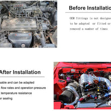 BENBW 1Set Fuel Push On Hose End Oil Fitting Oil Cooler 0/45/90/180 Degree Reusable Hose End Adapter for Car Engine (45 Degree)