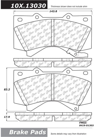 Centric (102.13030) Brake Pad, Metallic