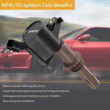NPAUTO Ignition Coils Compatible with 2008 2009 2010 Ford F150 F250 F350 Super Duty, Expedition Explorer Mustang Lincoln Navigator Mercury Mountaineer V8 4.6L 5.4L, Brown Boot C1659 DG521, Pack of 8
