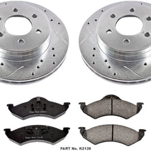 Power Stop K2139 Front Brake Kit with Drilled/Slotted Brake Rotors and Z23 Evolution Ceramic Brake Pads