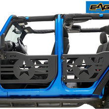 EAG Military Star Tubular 4 Door with Side View Mirror Fit for 07-18 Jeep Wrangler JK 4 Door Only