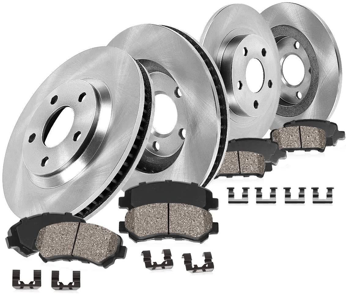 CRK11208 FRONT 274.5mm + REAR 291mm Premium OE 5 Lug [4] Rotors + Ceramic Pads + Hardware [fit 1995-1997 Toyota Avalon]
