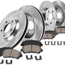 CRK11208 FRONT 274.5mm + REAR 291mm Premium OE 5 Lug [4] Rotors + Ceramic Pads + Hardware [fit 1995-1997 Toyota Avalon]