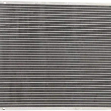 VioletLisa All Aluminum Air Condition Condenser 1 Row Compatible with 2008-2014 CTS Without Oil Cooler