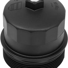 X AUTOHAUX Black Oil Filter Cap Cover 11427521353 Replacement for BMW E60 E63 E64 E65 E66 E53 E70 X5