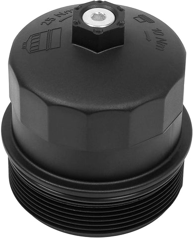X AUTOHAUX Black Oil Filter Cap Cover 11427521353 Replacement for BMW E60 E63 E64 E65 E66 E53 E70 X5
