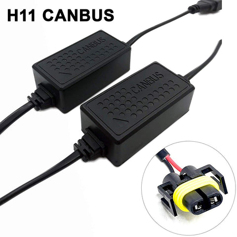 SOCAL-LED 2x A10 H11 H8 EMC Headlight Kit CANBUS HID LED Decoder Anti-Flicker Error Canceller Relay Resistor Adapter