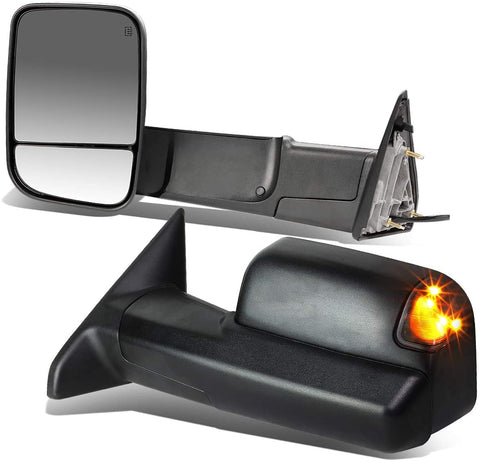 DNA Motoring TWM-013-T888-BK-AM-G2 Pair of Towing Side Mirrors