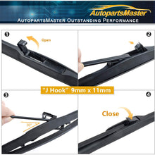 AutopartsMaster Windshield wiper blades Hybrid Front Window U wiper 26" + 16" Car Front Window Windshield wiper blades U J-hook NO.19515-3 (set of 2)