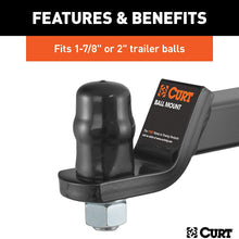 CURT 21801 Black Rubber Trailer Hitch Ball Cover, 1-7/8 or 2-Inch Diameter