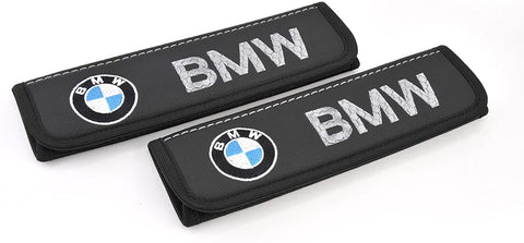 Car Interior Seat Belt Covers for Adults Black Shoulder Pads Seatbelt Cover pad with Embroidered Emblem Accessories Compatible for BMW Great idea for a Gift to The Driver! 2 pcs