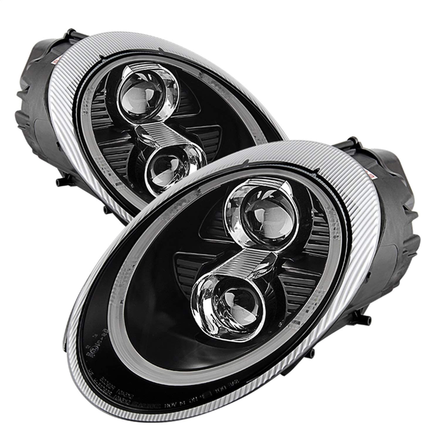 Spyder Auto PRO-YD-P99705-DRL-BK Porsche 911 LED Halo Projector Headlight (Black)