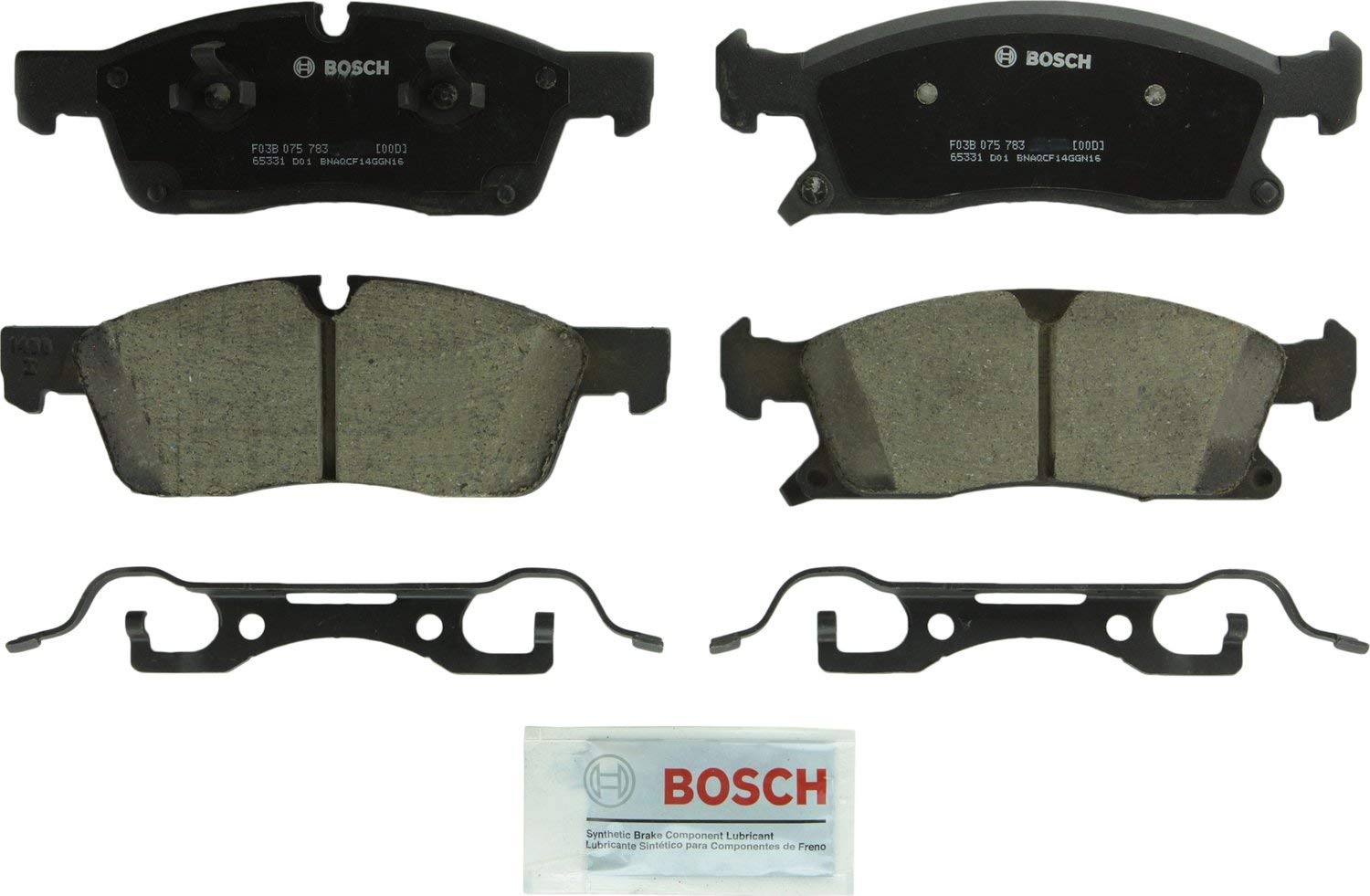 Bosch BC1455 QuietCast Premium Ceramic Disc Brake Pad Set For: Dodge Durango; Jeep Grand Cherokee; Mercedes-Benz GL350, GLE300d, GLE350, ML250, ML350, ML400, Front