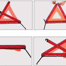 KAFEEK Reflective Warning Triangle Emergency Warning Triangle Roadside Safety Triangle Kits (Set of 3)