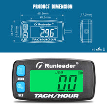 Backlight Digital Tach Maintenance Hour Meter LCD Self Powered Tachometer for 2 or 4 Stroke Gas Engine RC Toys PWC ATV Motorcycle Marine Chainsaw Tractor Lawnmower (Blue)