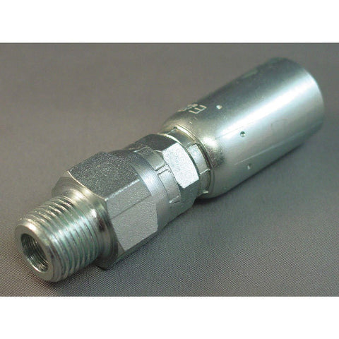 EATON Weatherhead Coll-O-Crimp 04U-J04 Male Pipe Swivel Fitting, Low Carbon Steel, 1/4