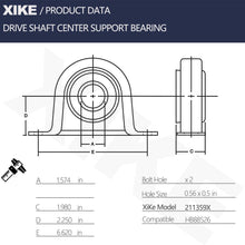 XiKe 211750-1X or HB26 Drive Shaft Center Support Bearing, Replacement for Toyota 37230-35130/34030/34040/34050, Compatible Toyota T100 1993-1998, Tacoma 1995-2004 and Tundra 2000-2006.