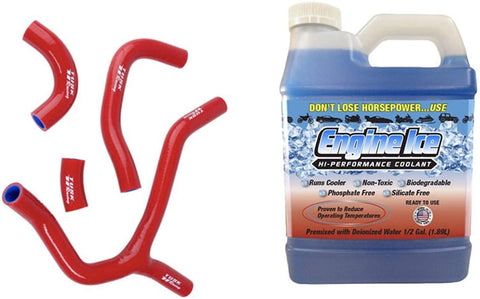 TUSK Red Radiator Hose Kit with Engine Ice Coolant - for Honda CRF450R 2009–2012