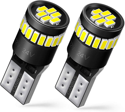 AUXITO 194 LED Bulbs 168 175 2825 W5W T10 24-SMD 3014 Chipsets 6000K White for Car Dome Map Door Courtesy License Plate Lights Pack of 2