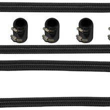 SUPERFASTRACING Black 44" Chrome Stainless Steel Flexible Universal Heater Hose Kit w/Polished Cap