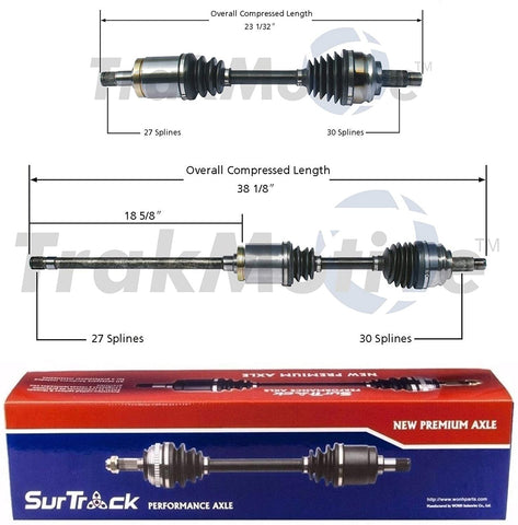 SurTrack Pair Set of 2 Front CV Axle Shafts For BMW E53 X5 2000-2006