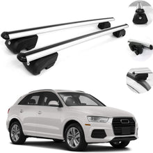 OMAC Automotive Exterior Accessories Roof Rack Crossbars | Aluminum Silver Roof Top Cargo Racks | Luggage Ski Kayak Bike Carriers Set 2 Pcs | Fits Audi Q3 2015-2018