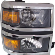 Head Lamp Set of 2 Compatible with CHEVROLET SILVERADO 1500 2014-2015 Right Side and Left Side Assembly Halogen Wt/Lt Models 3Rd Gen. CAPA