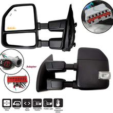 AERDM New Towing Mirror Black Housing with Temperature sensor Fit 1999-2016 Ford Super Duty F-250 F-350 F-450 F-550 with Turn Signal and Auxiliary Lamp