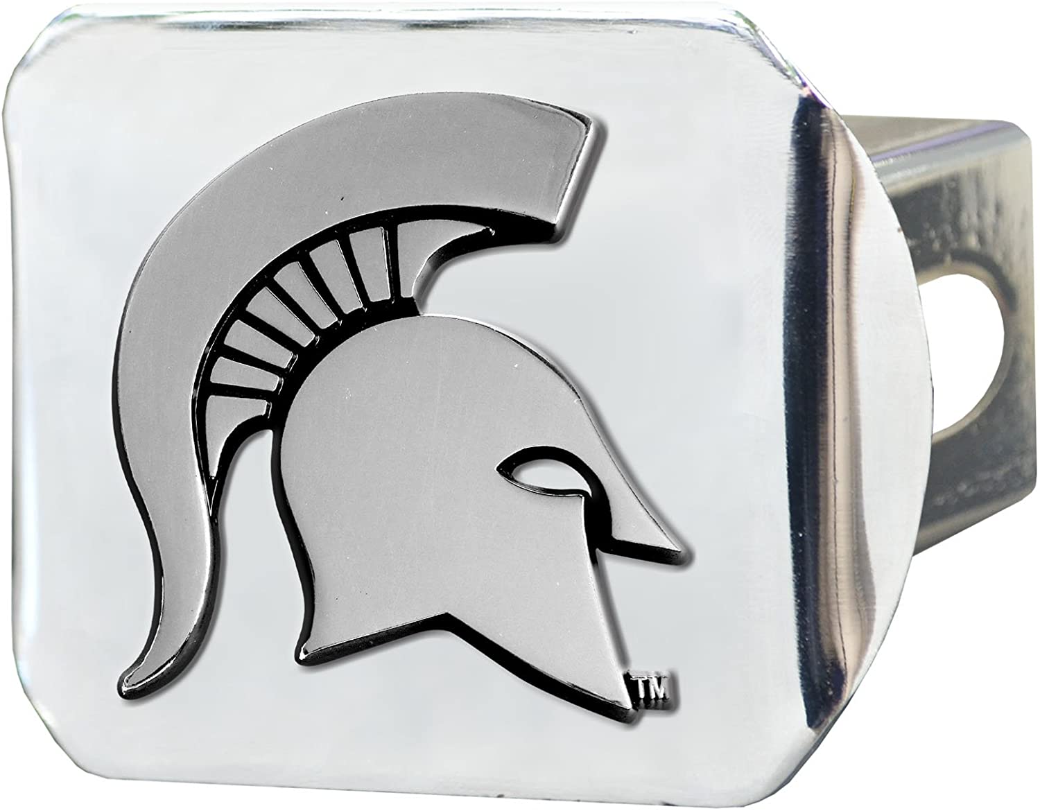 FANMATS 15073 NCAA Michigan State University Spartans Chrome Hitch Cover,3.4