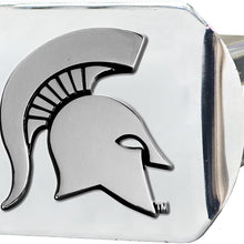 FANMATS 15073 NCAA Michigan State University Spartans Chrome Hitch Cover,3.4"x4"